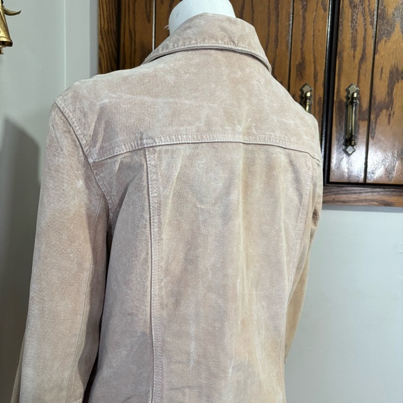Vintage Tan Suede Leather Jacket Size Medium Faded Distressed Cherokee - Picture 5 of 9